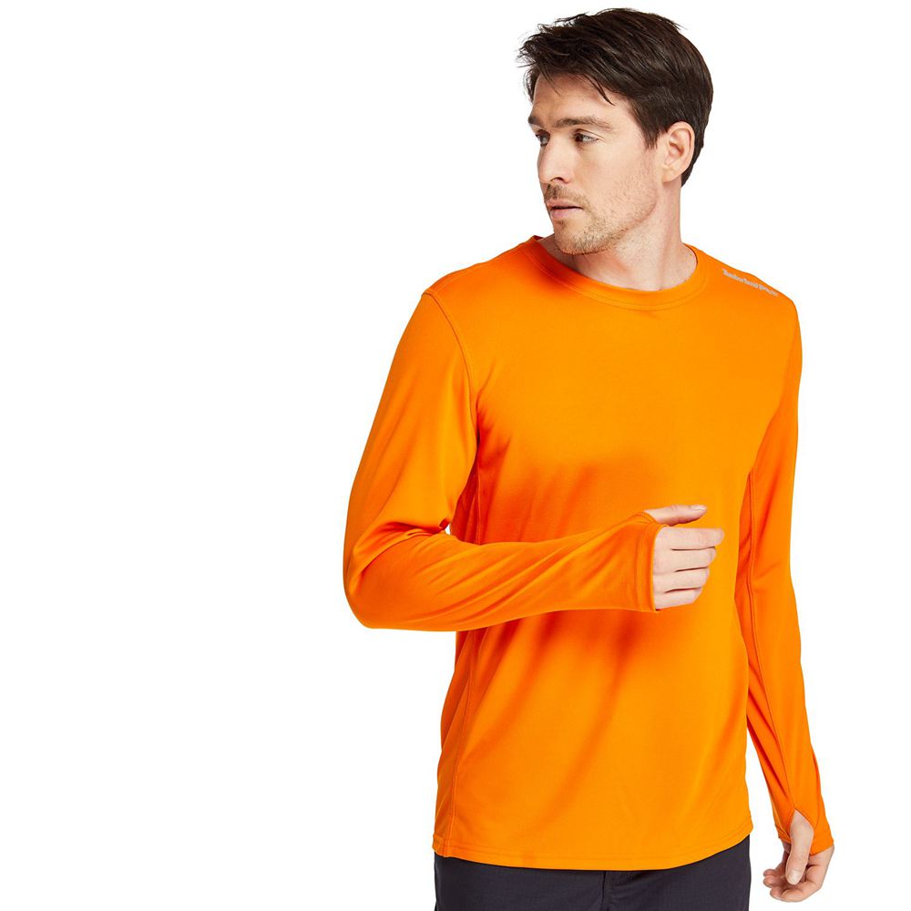 Camisetas Timberland Hombre Pro® Wicking Good Largos Sleeve Naranjas - Chile XPN-857031